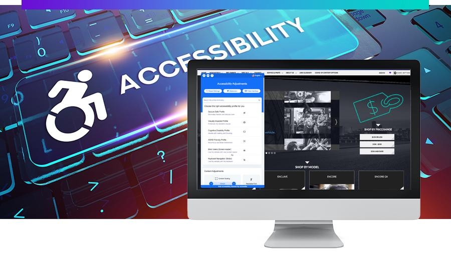 Computer image showing accessibility product