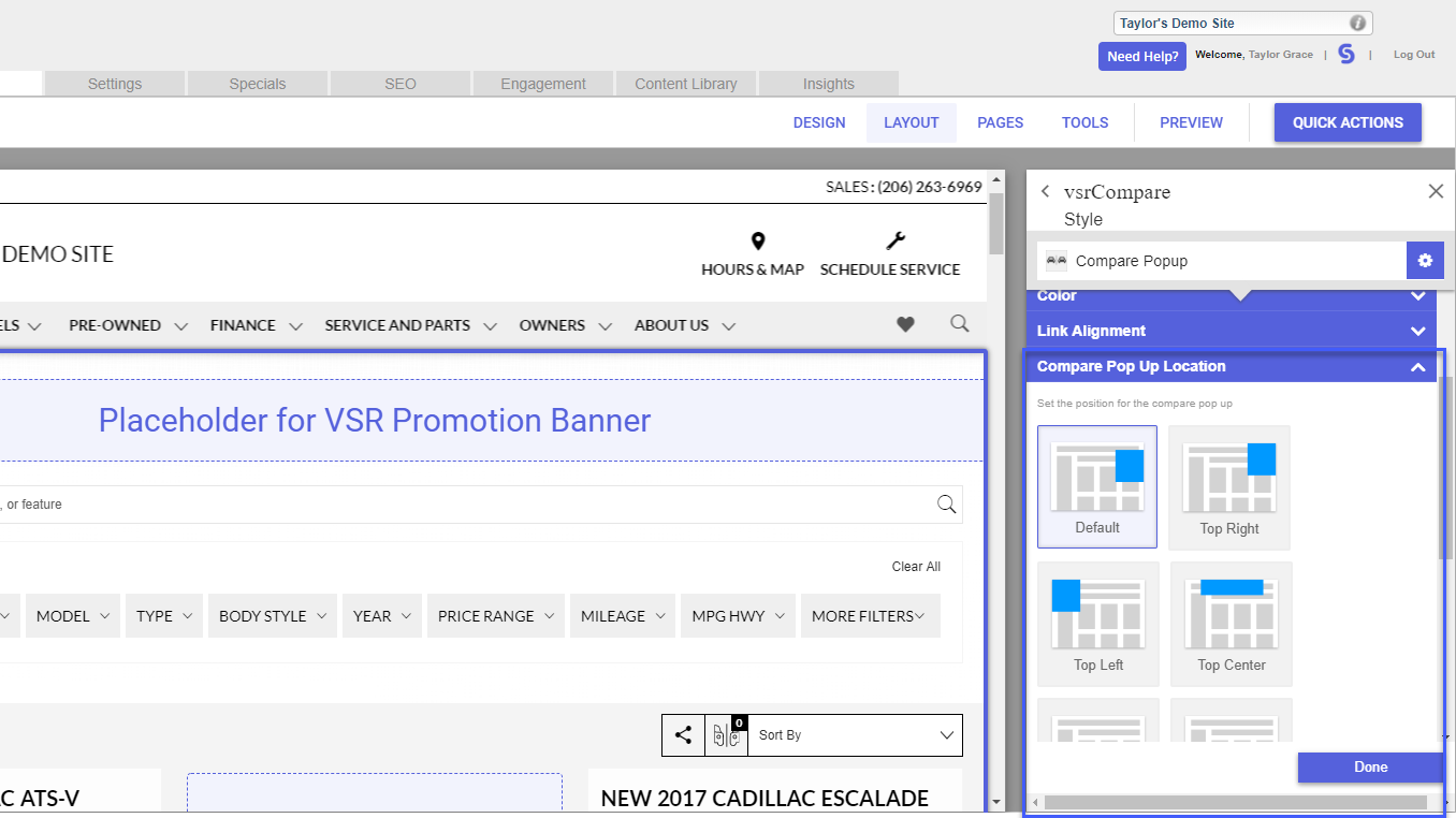 Customize Your Cart Pop-up