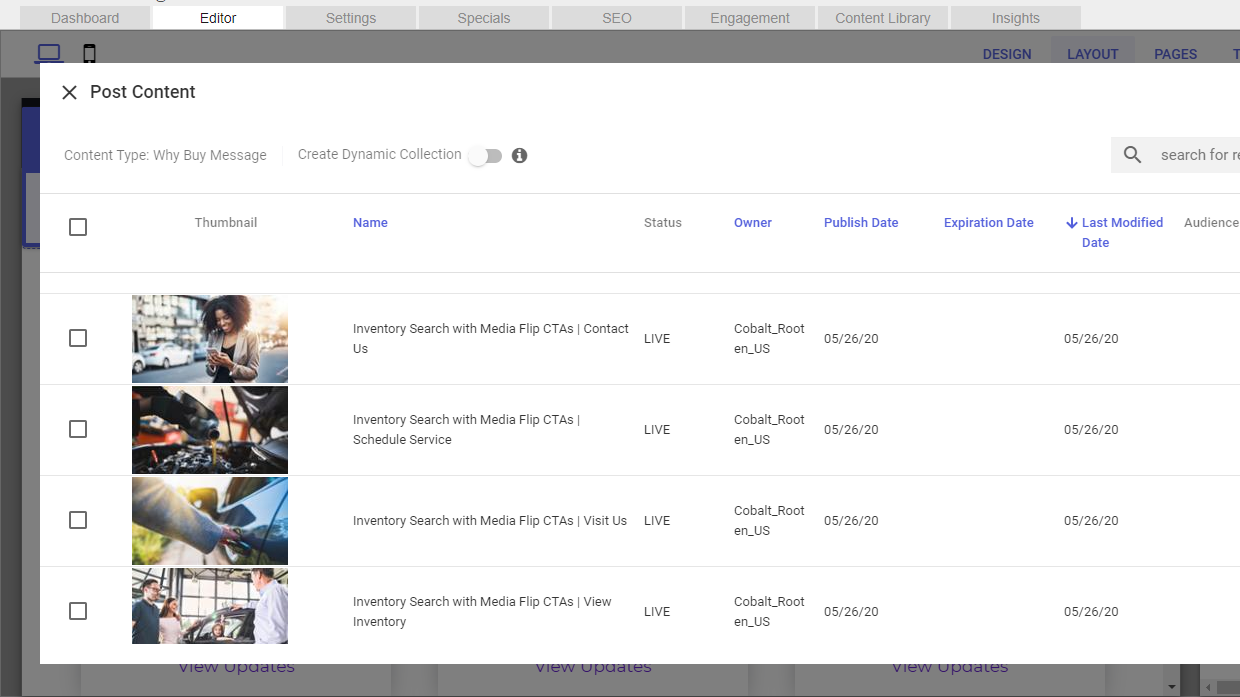 Sincro Website Content Library