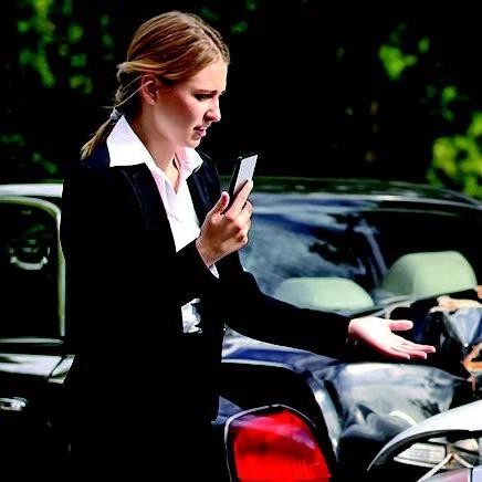 woman on phone after an accident