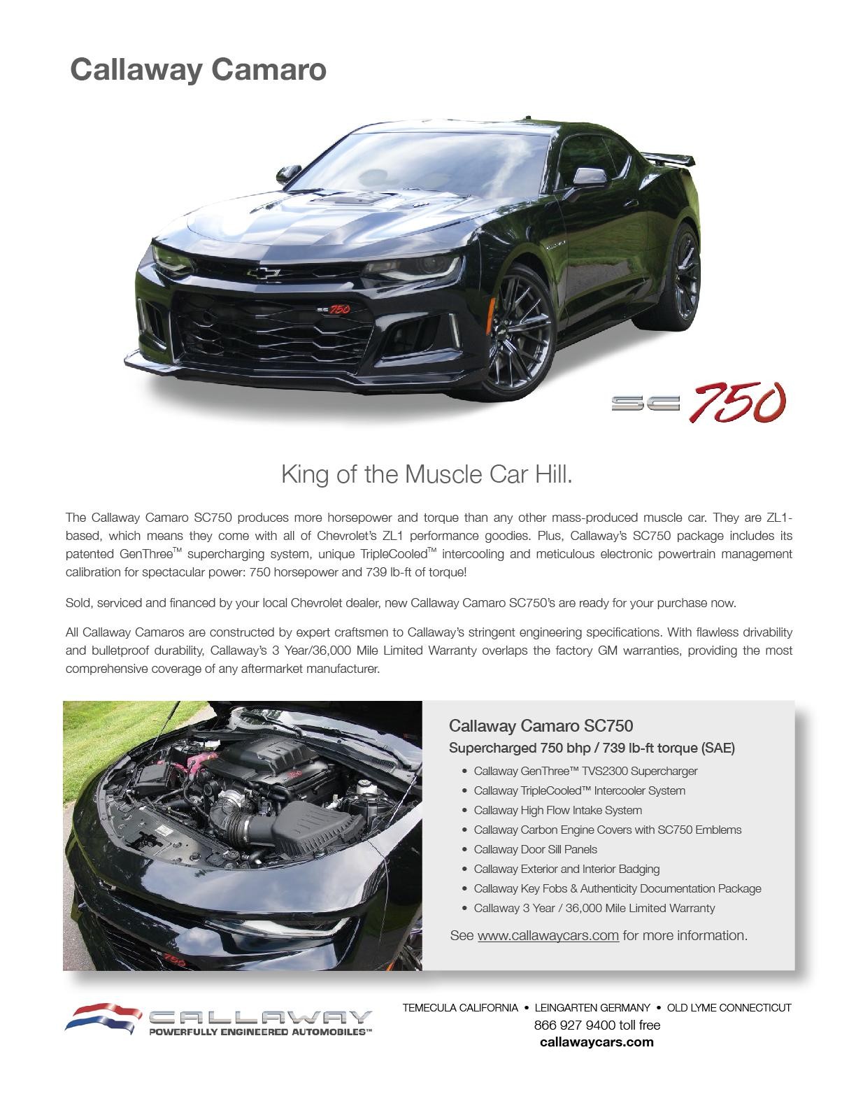 Callaway Camaro SC750 Description