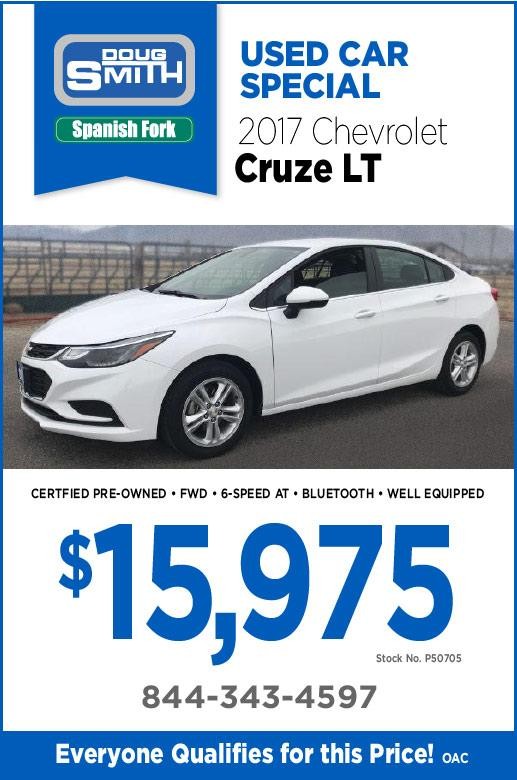 Used 2017 Chevy Cruze LT for Sale Special in Utah