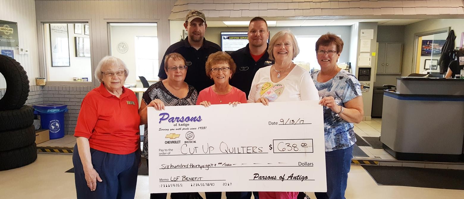 These women are the Cut Up Quilters. The recipient of the August LOF benefit.