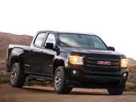 A Black 2018 GMC Canyon Parked in a Rocky Terrain
