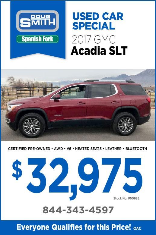 Used 2017 GMC Acadia SLT for Sale Special in Utah