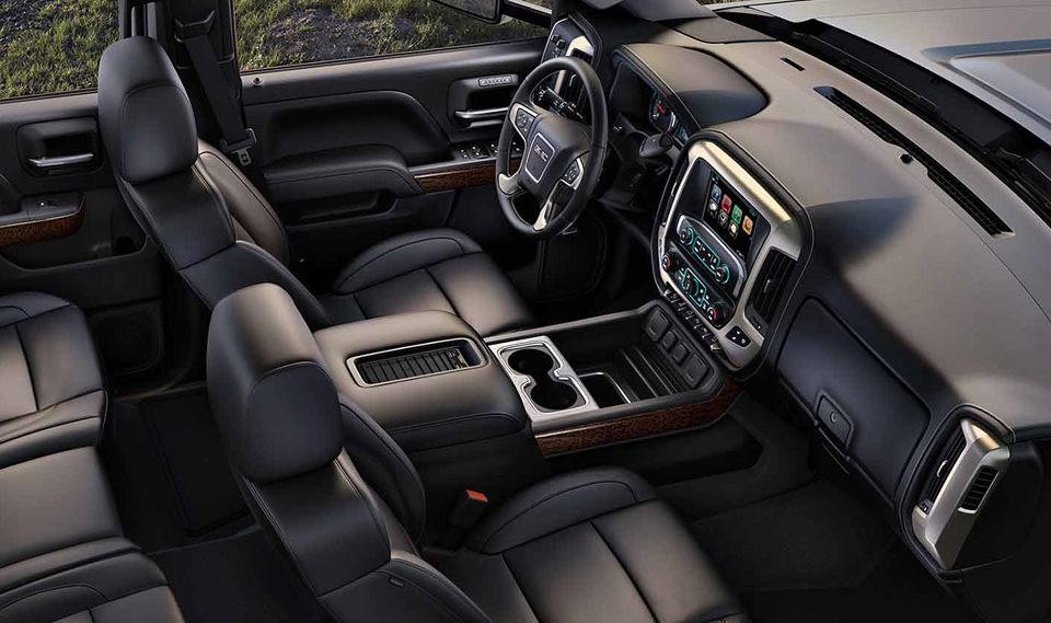Interior picture of an all leather 2018 GMC Sierra 2500HD Cab