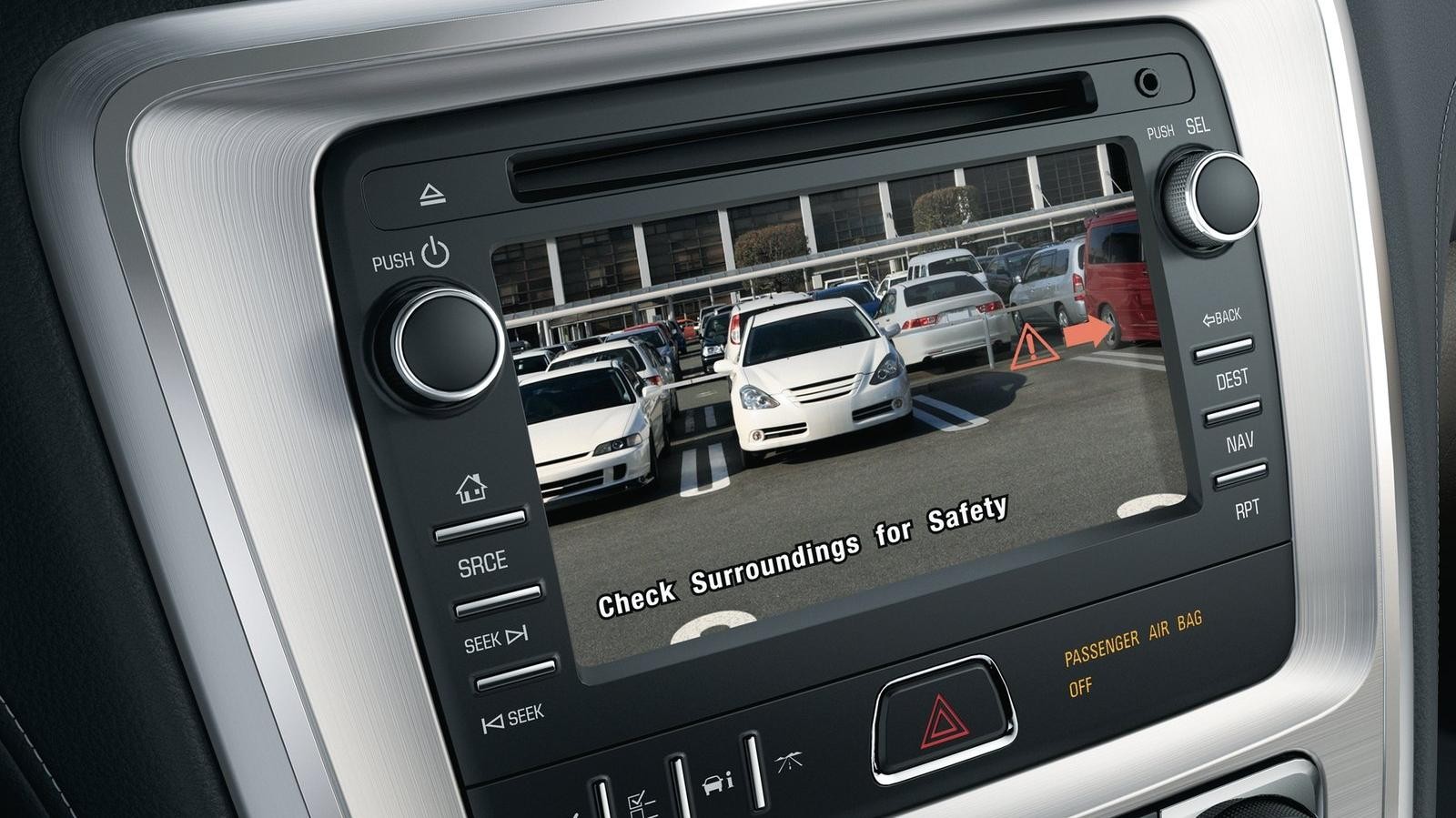 Photo of display of surroundings from back-up camera.