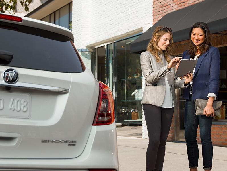  Women Checking Car Value On iPad