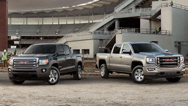 2017 GMC Trucks on construction site