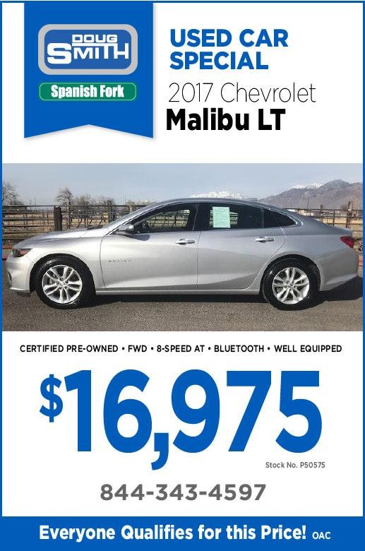 Used 2017 Chevy Malibu LT for Sale Special in Utah