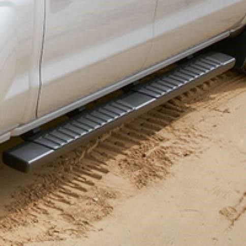 Double Cab 6-Inch Rectangular Assist Steps in Black  