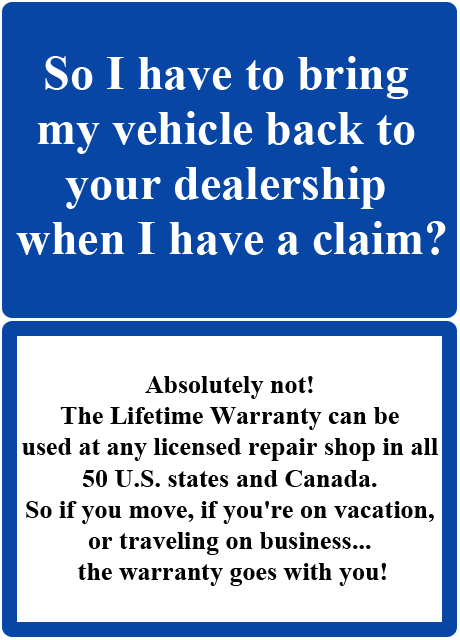 SO I HAVE BRING MY VEHICLE BACK TO DEALERSHIP WHEN I HAVE A CLAIM?