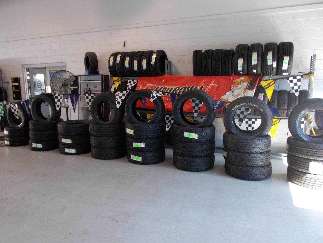 Tire changing in service bay