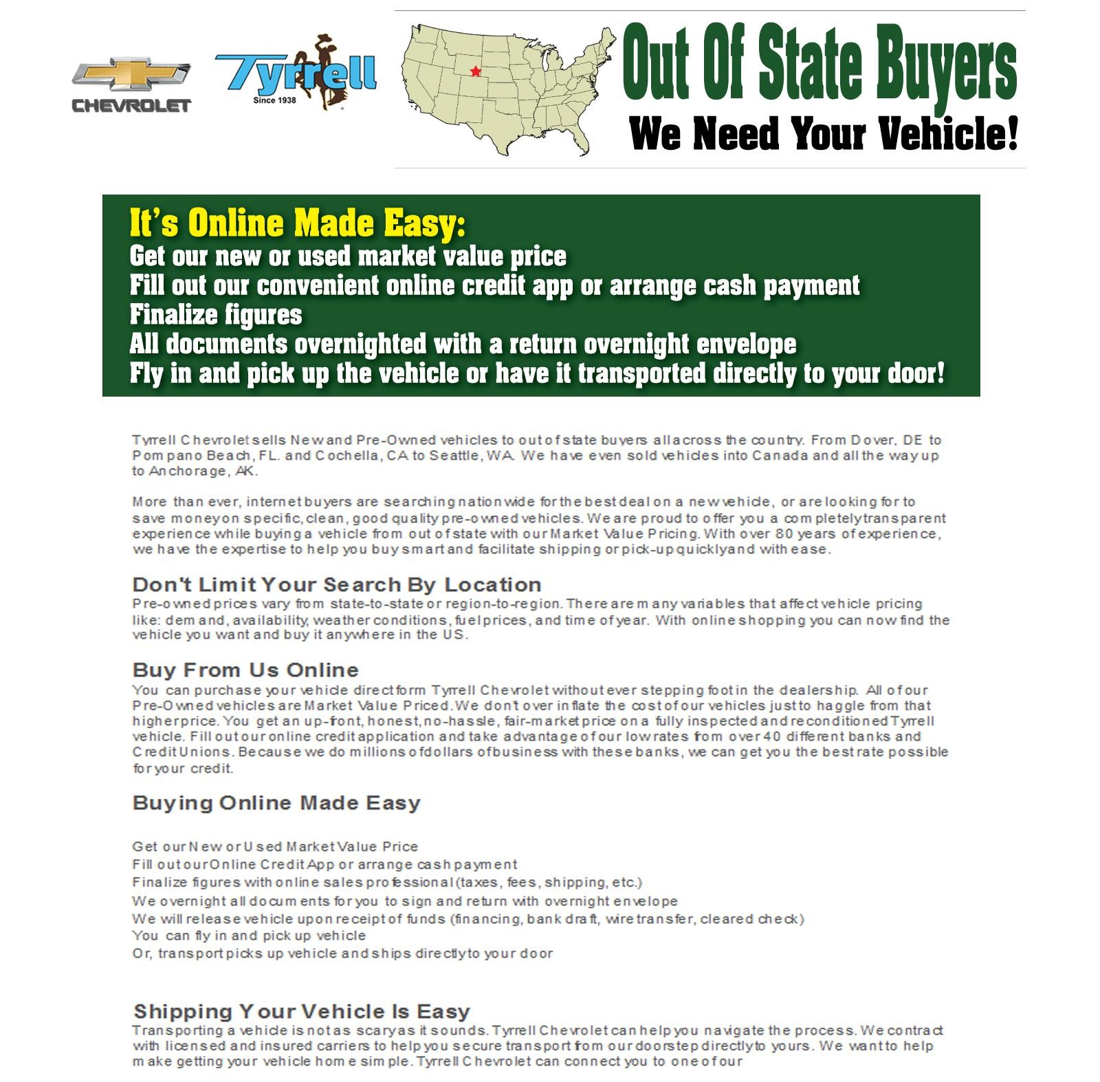 Out of State Buyers