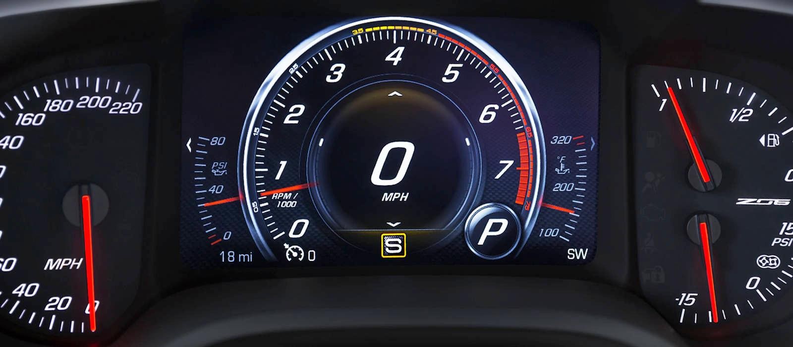 Dashboard of the 2018 Chevy Corvette Z06