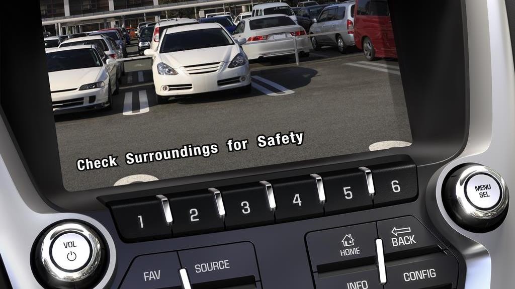 Image of vehicles' surroundings using the back-up camera.