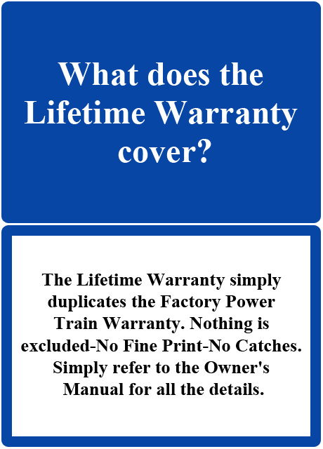 WHAT DOES THE LIFETIME WARRANTY COVER?
