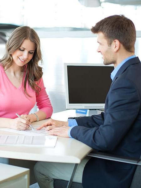 Woman in financing department