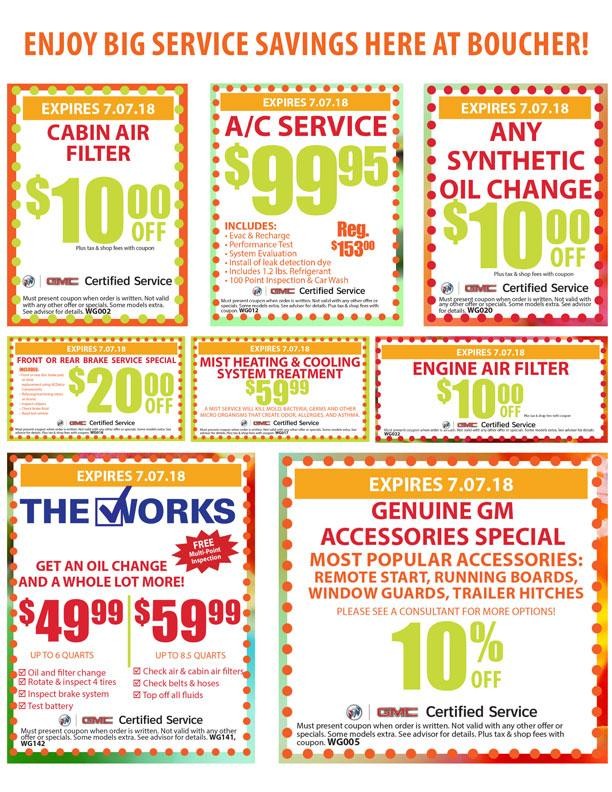 Boucher Buick-GMC Service Coupons